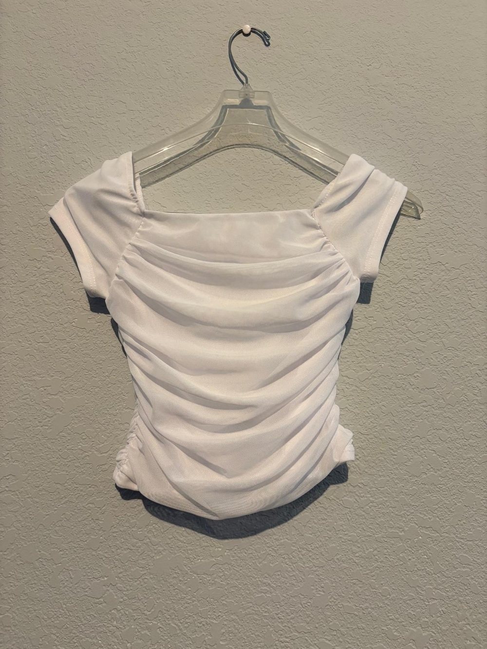 Ragdoll White Ruched Off-Shoulder Kids Top